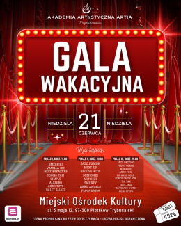 Piotrków Trybunalski Wydarzenie Koncert Artia Akademia Artystyczna - Gala Wakacyjna 2026 - Piotrków Trybunalski
